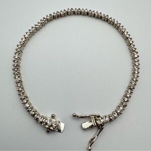 Elegant Sterling Silver 925 CZ Tennis Bracelet 7” Classic Sparkle